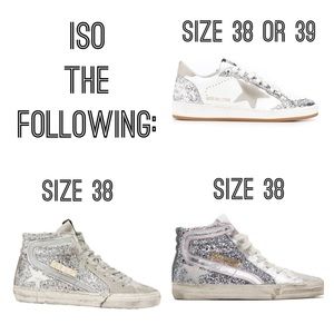 ISO Golden Goose ballstars and slides pictured